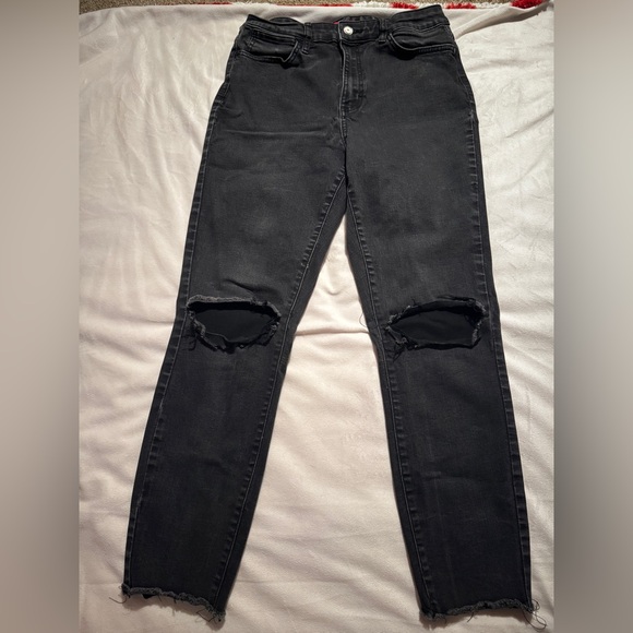 Jennifer Lopez Black Ripped Skinny Jeans - Picture 1 of 16